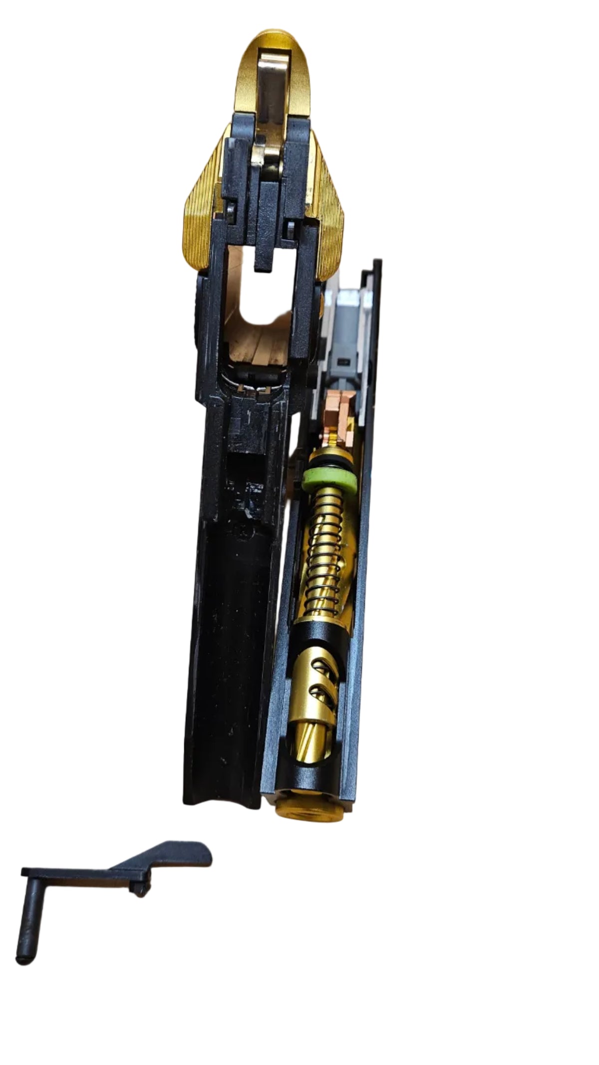 pre owned Custom Tokyo Marui Hi-Capa 5.1 Gold Match Gas Blowback Airsoft Pistol With pre owned Hi-Capa HPA/M4 adapter
