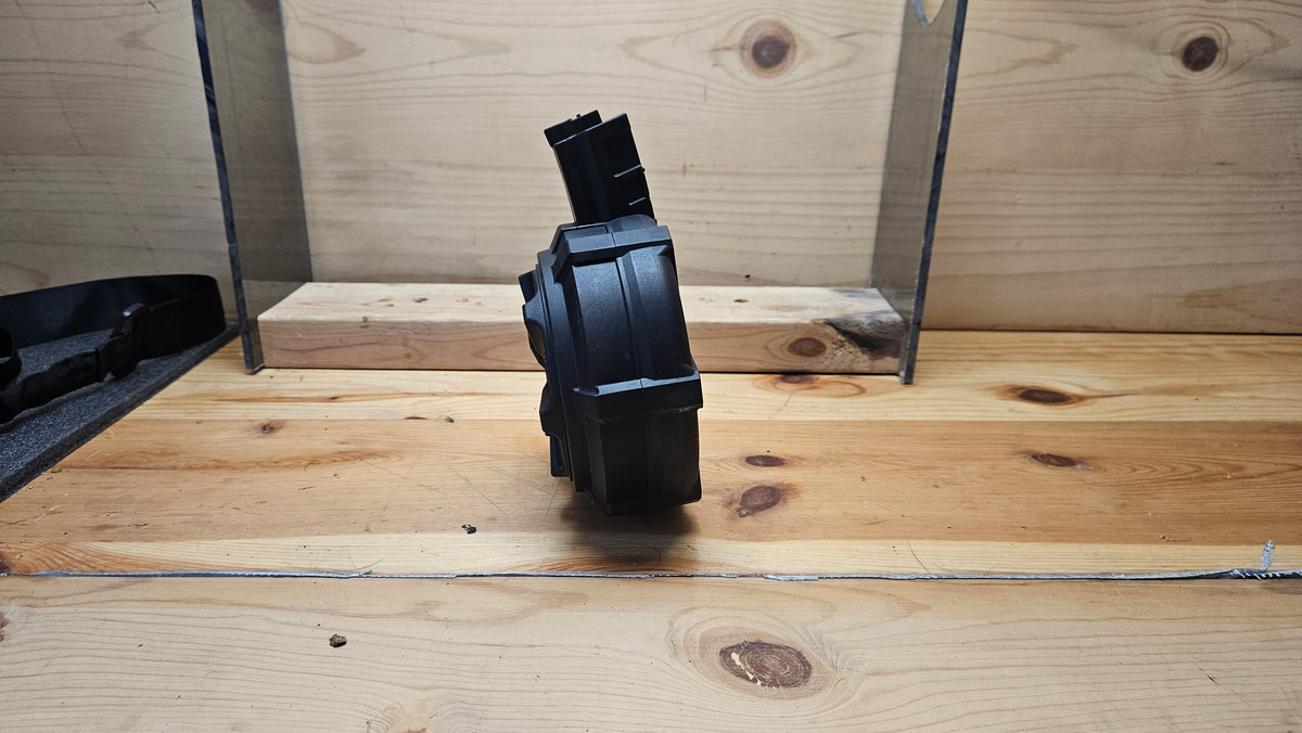 pre- owned G&G Polymer 1500 Round Drum Magazine for MP5 Series Airsoft Electric Rifles